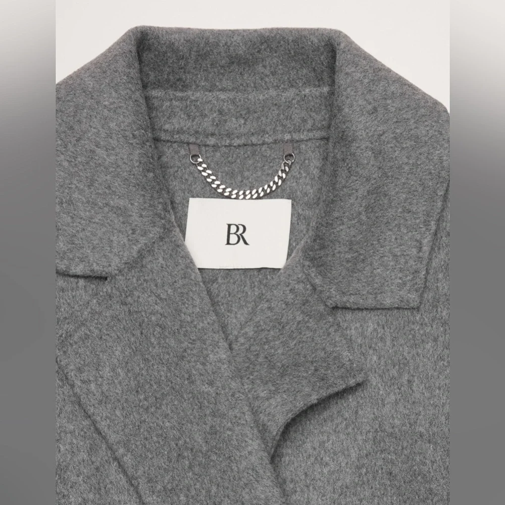 NWT! Banana Republic Black DOUBLE-FACED WRAP COAT 🔹 - Picture 6 of 11